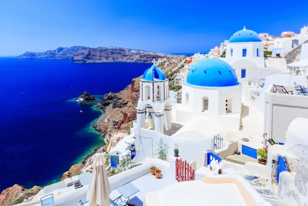 Wybrzerze Santorini