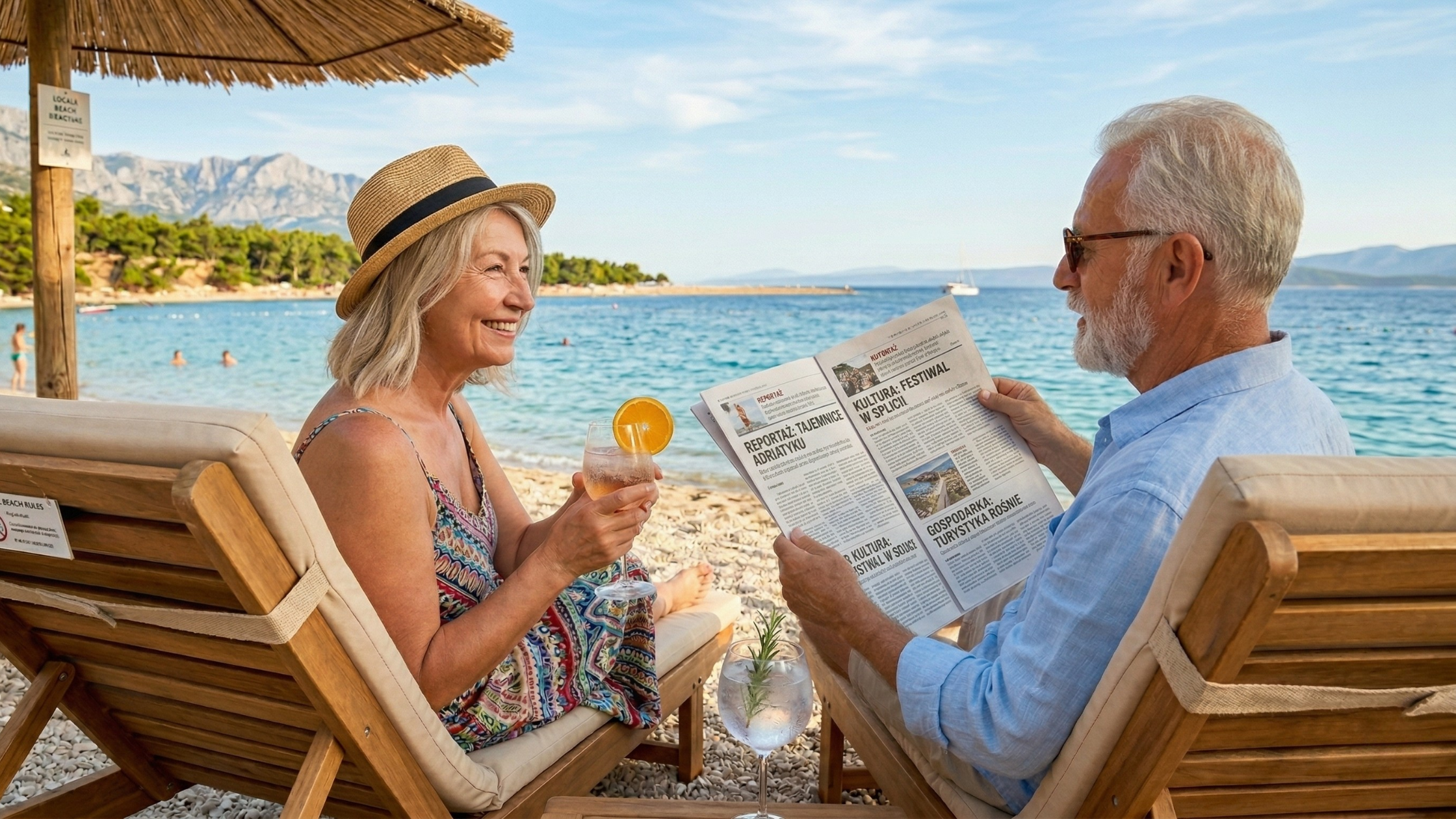 Starsza para na plaży